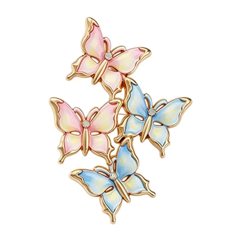 Four Fluttering Butterflies Brooch original white background product photo