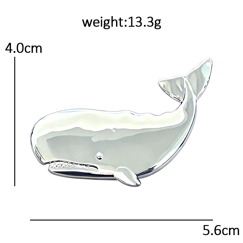 Polished Sperm Whale Silhouette Brooch