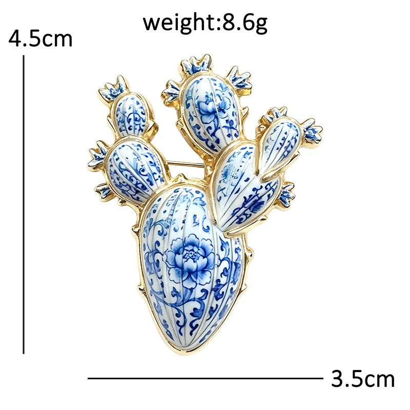 Blooming Prickly Pear Cactus Brooch