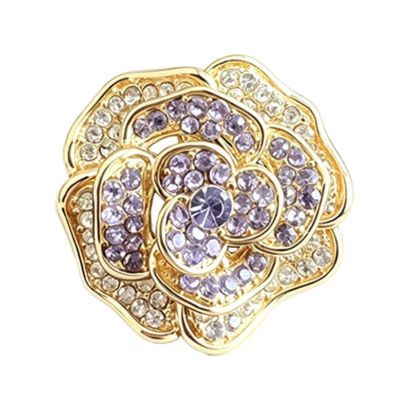 Spiral Rose with Sparkling Petals Brooch original white background product photo