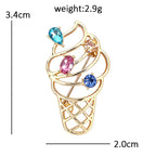 Colorful Sparkle Ice Cream Cone Brooch