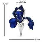Single Enamel Orchid Flower Brooch — dimensions