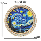 Painting Gallery Floral and Landscape Motif Brooch