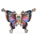 Vintage-Style Patterned Butterfly Brooch — Multicolor