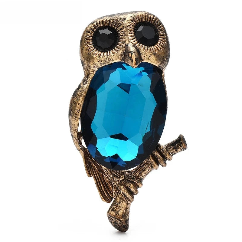 Faceted Owl on Branch Brooch original variant product photo