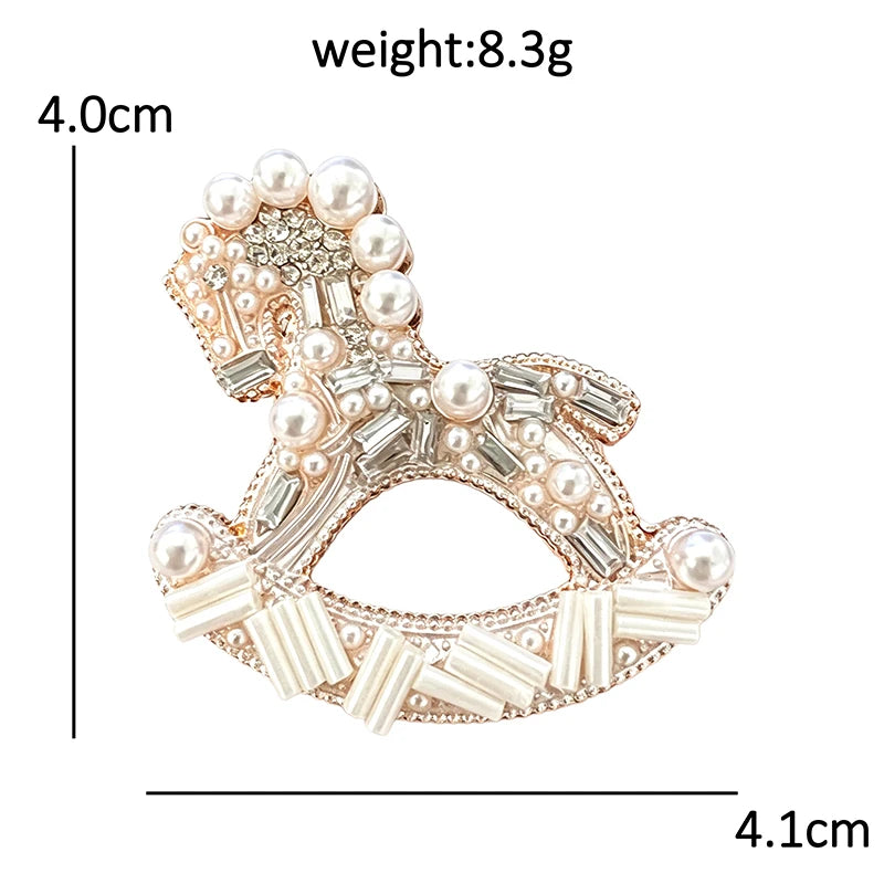 Jeweled Rocking Horse Brooch