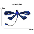 Enamel Dragonfly with Curved Tail Brooch — dimensions