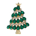 Star-Topped Christmas Tree with Sparkling Garlands Brooch original white background product photo