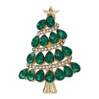Star-Topped Christmas Tree with Sparkling Garlands Brooch original white background product photo