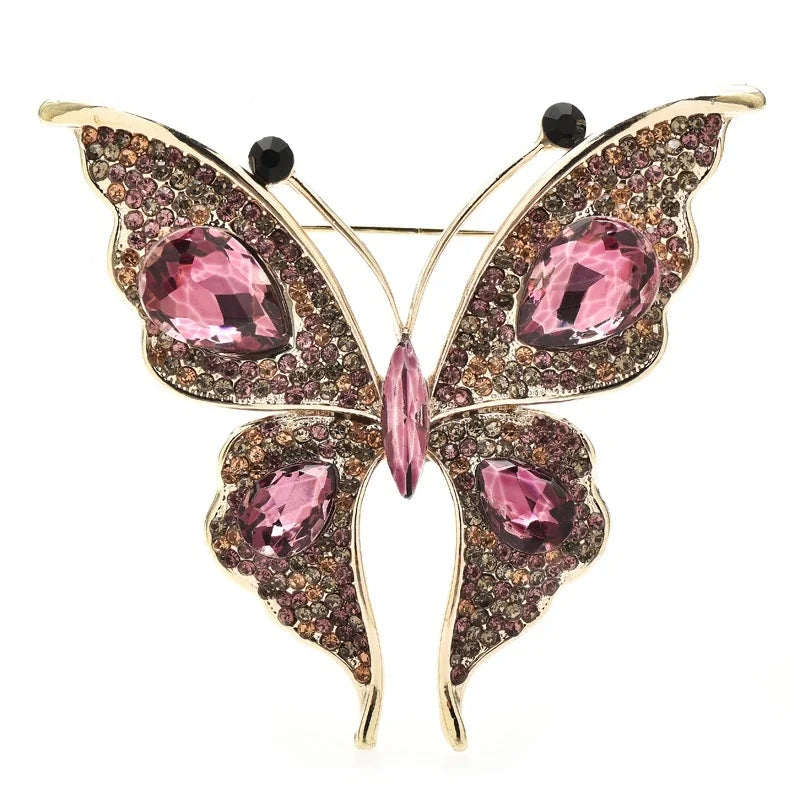 Enamel Botanical and Animal Motif Brooch