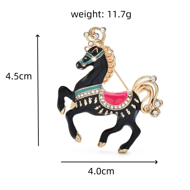 Jeweled Carousel Horse Brooch — dimensions