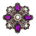 Baroque Faceted and Pearl-Look Accent Medallion Brooch original white background product photo