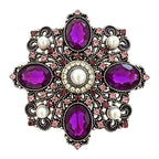 Baroque Faceted and Pearl-Look Accent Medallion Brooch original white background product photo