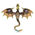 Jeweled Enamel Flying Dragon Brooch