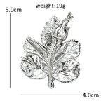 Textured Rosebud and Leaf Spray Brooch