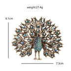 Vintage Jeweled Peacock Fan Brooch