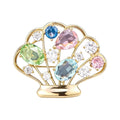 Openwork Seashell with Pastel Faceted Accents Brooch original white background product photo