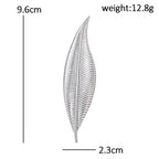 Long Textured Leaf Brooch