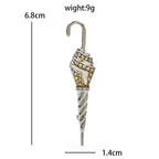 Vintage-Style Jeweled Umbrella Brooch — dimensions
