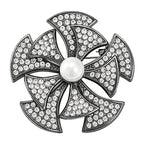 Geometric Flower with Pearl-Look Accent Brooch original white background product photo