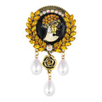 Vintage Lady Cameo with Pearl-Look Drops Brooch original white background variant photo