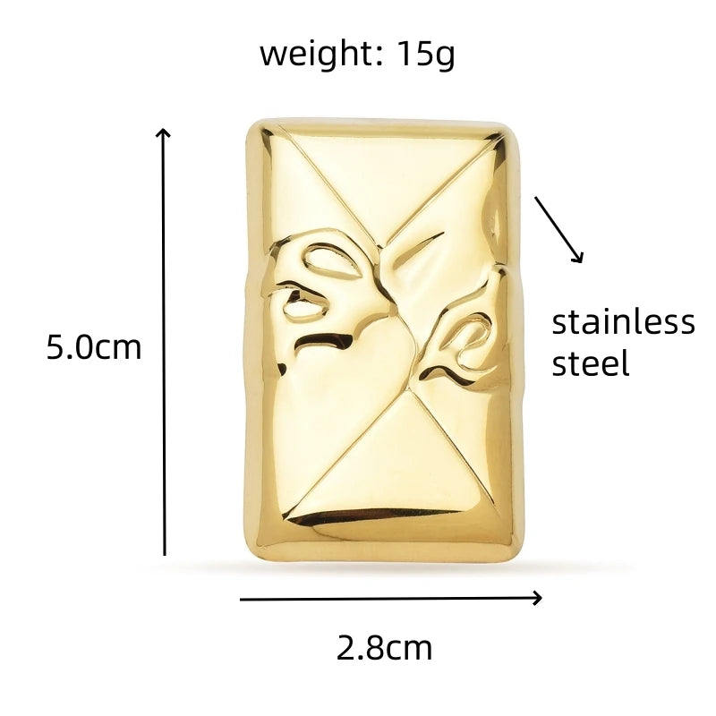Sculptural Face Envelope Brooch — dimensions