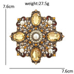 Baroque Faceted and Pearl-Look Accent Medallion Brooch