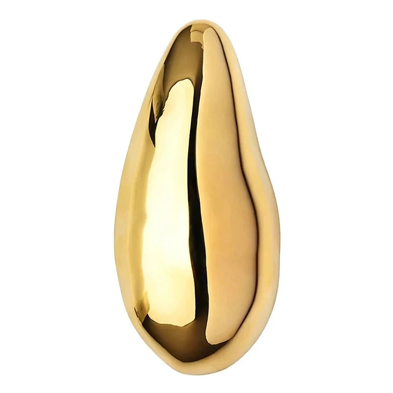 Polished Sculptural Teardrop Brooch