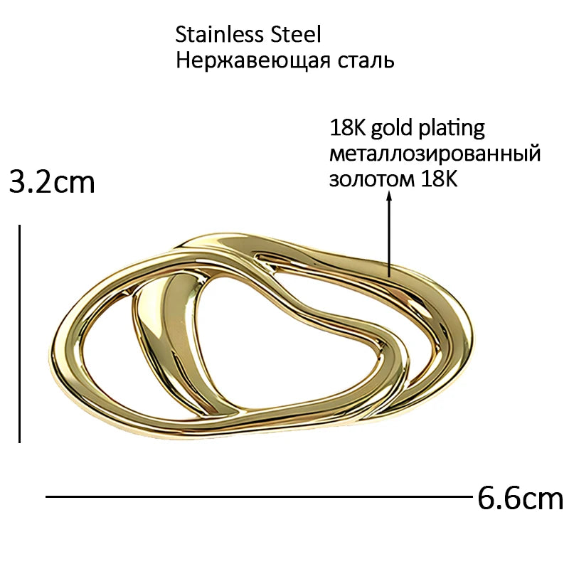 Polished Interlocking Organic Loops Brooch
