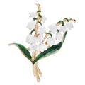 White Enamel Lily of the Valley Brooch — Lily of the Valley