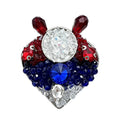 Sparkling Bunny Heart Mosaic Brooch original white background product photo
