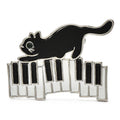 Enamel Cat on Piano Keys Brooch product variant photo