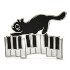 Enamel Cat on Piano Keys Brooch product variant photo