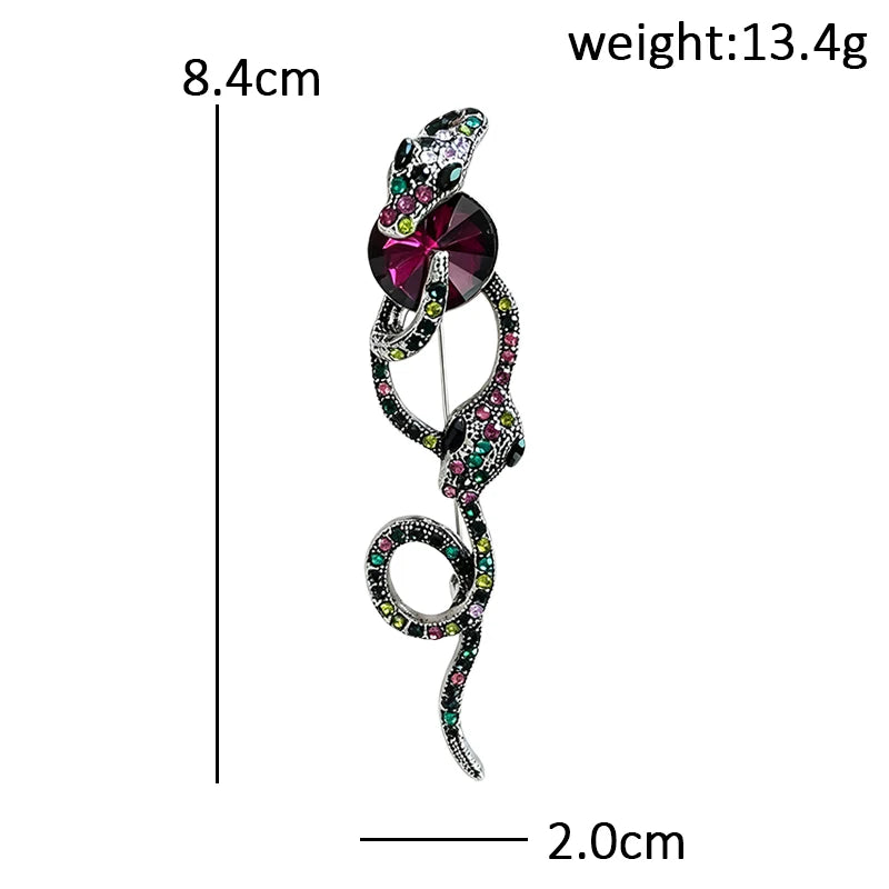 Coiled Snake with Faceted Accent Brooch