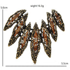 Rhinestone Feather Wing Fan Brooch dimensions and weight