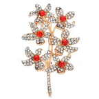 Jeweled Berry Sprig Brooch — Orange