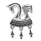 Vintage-Style Twin Horse Pendant Brooch — Silver