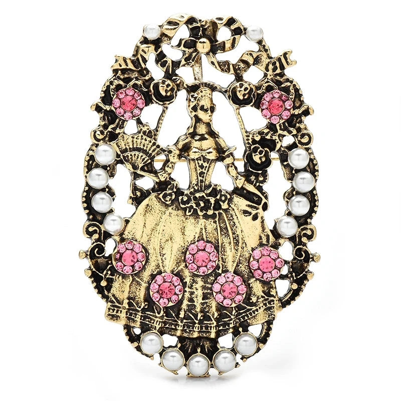 Floral Lady in Pearl-Look Frame Brooch original variant product photo
