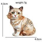 Seated Kitten with Rhinestone Accents Brooch