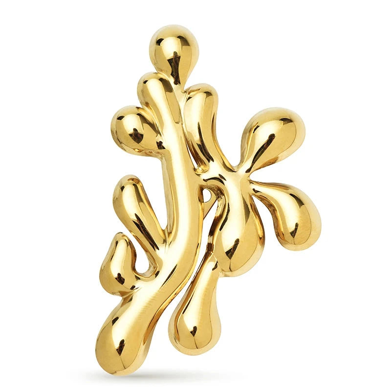 Polished Sperm Cell Cluster Brooch — Gold