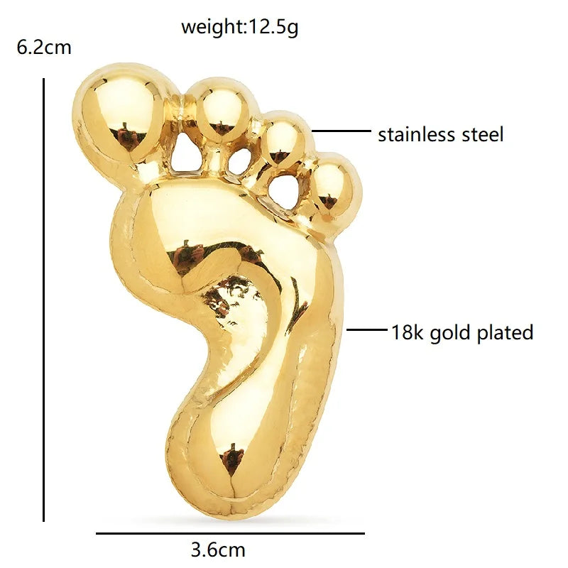 Polished Footprint Brooch — dimensions