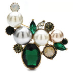 Pearl-Look Flower Cluster with Faceted Drop Brooch product variant photo