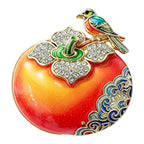 Little Bird on Persimmon Brooch original white background product photo