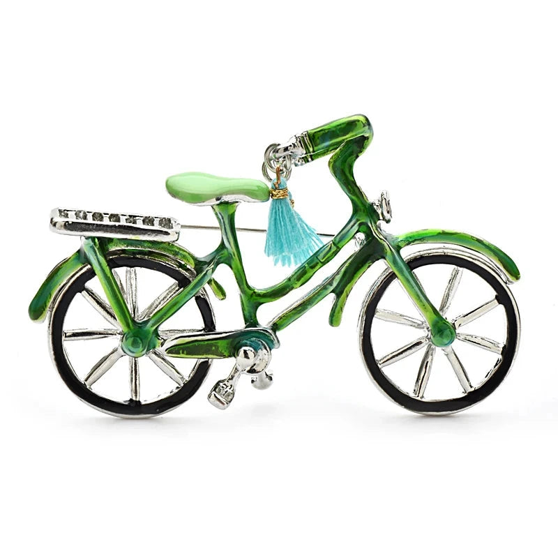 Vintage Bicycle with Handlebar Tassel Brooch original white background product photo