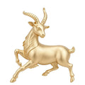 Matte Gold Tone Leaping Antelope Brooch original white background product photo