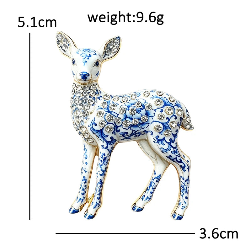 Spotted Sika Deer Sparkle Brooch