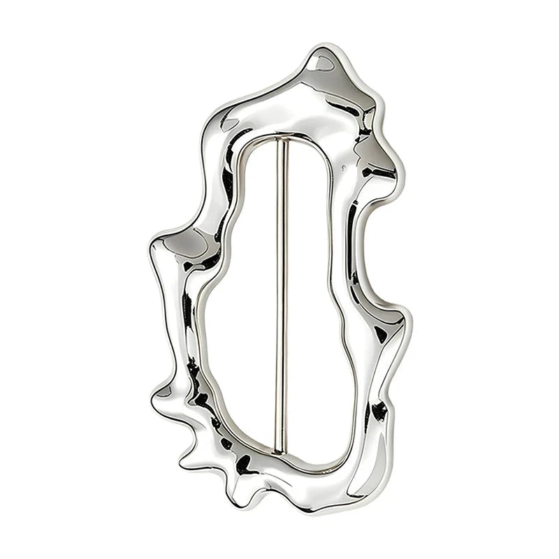 Sculptural Irregular Open Frame Brooch original white background product photo