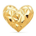 Faceted Metal Heart Brooch — Gold