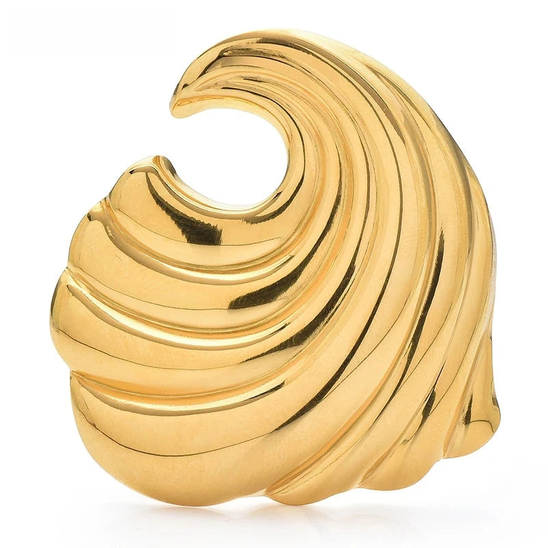 Sculptural Ocean Wave Brooch