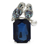 Jeweled Bird Pair on Faceted Drop Brooch product variant photo